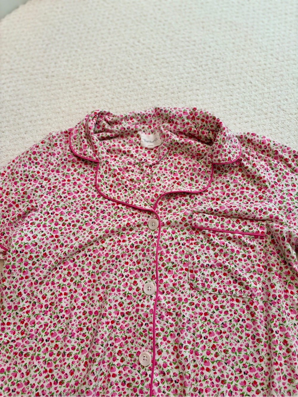 BedHead Pink Floral Short-Sleeve Pajama Set Women’s Small - Picture 4 of 6